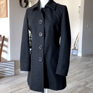 Tulle Black Peacoat Pockets Size Small Wool Blend